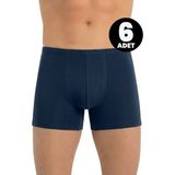 Öts Erkek 6’lı Modal Boxer İnce Bel Lastikli Esnek ve Konforlu (2702-6) - Lacivert - XL