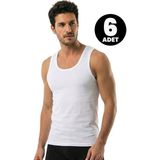 Öts Erkek 6’lı Pamuklu Atlet Esnek Ekstra Konforlu Kalıp (1150-6) - XL - Beyaz