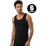 Öts Erkek 6’lı Pamuklu Atlet Esnek Ekstra Konforlu Kalıp (1150-6) - XL - Siyah