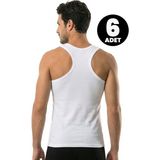 Öts Erkek 6’lı Pamuklu Atlet Sporcu Günlük Klasik Model (1250-6) - Beyaz