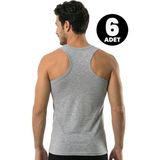 Öts Erkek 6’lı Pamuklu Atlet Sporcu Günlük Klasik Model (1250-6) - Gri