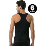 Öts Erkek 6’lı Pamuklu Atlet Sporcu Günlük Klasik Model (1250-6) - Siyah