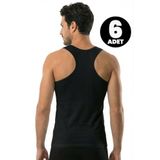 Öts Erkek 6’lı Pamuklu Atlet Sporcu Günlük Klasik Model (1250-6) - XL - Siyah