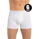 Öts Erkek 6’lı Pamuklu Boxer Esnek Özel Esnek Kalıp (2640-6) - Beyaz - XL