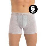 Öts Erkek 6’lı Pamuklu Boxer Esnek Özel Esnek Kalıp (2640-6) - Gri - XL