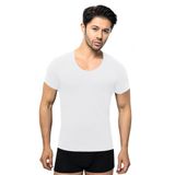 ÖTS Erkek Açık Yaka Fanila - %100 Pamuk, Ultra Yumuşak Kumaş, Rahat Kalıp Tişört, Etiketsiz Tasarım, Gömlek Altında Gözükmeyen, Kaliteli T-Shirt ve İç Giyim, (Beyaz - XXL)