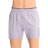 Öts Erkek Boxer Çizgili, Düğmeli (%100 Pamuk) - XL - Gri