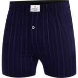 Öts Erkek Boxer Çizgili, Düğmeli (%100 Pamuk) - XL - Indigo