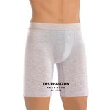 Öts Erkek Boxer Ekstra Uzun Paça Boyu (%96 Pamuk -%4 Elastan), Gri, M