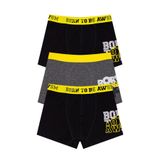 Öts Erkek Çocuk Boxer 3'lü Baskılı (%96 Pamuk -%4 Elastan), 7290-3, Renkli, 9-10 Yaş