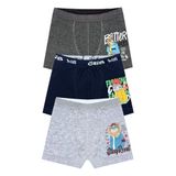 Öts Erkek Çocuk Boxer 3'lü Baskılı (%96 Pamuk -%4 Elastan), 7386-3, Renkli, 9-10 Yaş