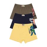 Öts Erkek Çocuk Boxer 3'lü Baskılı (%96 Pamuk -%4 Elastan), 7388-3, Renkli, 1-2 Yaş