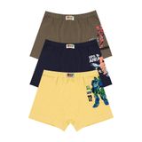Öts Erkek Çocuk Boxer 3'lü Baskılı (%96 Pamuk -%4 Elastan), 7388-3, Renkli, 9-10 Yaş