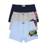 Öts Erkek Çocuk Boxer 3'lü Baskılı (%96 Pamuk -%4 Elastan), 7396-3, Renkli, 7-8 Yaş