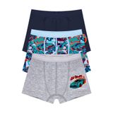 Öts Erkek Çocuk Boxer 3'lü Baskılı (%96 Pamuk -%4 Elastan), 7704-3, Renkli, 1-2 Yaş