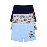 Öts Erkek Çocuk Boxer 3'lü Baskılı (%96 Pamuk -%4 Elastan), 7711-3, Renkli, 3-4 Yaş