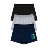 Öts Erkek Çocuk Boxer 3'lü Baskılı (%96 Pamuk -%4 Elastan), 7713-3, Renkli, 7-8 Yaş