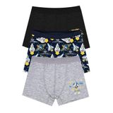 Öts Erkek Çocuk Boxer 3'lü Baskılı (%96 Pamuk -%4 Elastan), 7717-3, Renkli, 3-4 Yaş