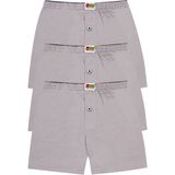 Öts Erkek Çocuk Boxer 3'lü Düğmeli (%100 Pamuk) - 5 - 6 Yaş - Gri