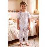 Öts Erkek Çocuk Pamuklu Pijama Takımı Kısa Kol Uzun Alt Desenli Premium Ev Stili (374005), Renkli-5, 7-8 Yaş