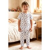 Öts Erkek Çocuk Pamuklu Pijama Takımı Kısa Kol Uzun Alt Desenli Yumuşacık Ev Giyimi (374001), Renkli, 11-12 Yaş