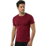 Öts Erkek Modal T-Shirt O Yaka Modal Ekstra Esnek Dokulu (1622) - Bordo - XL