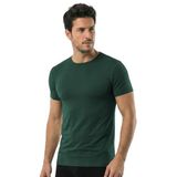 ÖTS Erkek Modal T-Shirt - Ultra Yumuşak, Nefes Alabilir, Etiketsiz Esnek Kalıp Erkek Fanila, O ve V Yaka Seçenekli İç Giyim Tişört, Günlük ve Spor Tişört, (Haki - M)