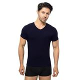 ÖTS Erkek Modal T-Shirt - Ultra Yumuşak, Nefes Alabilir, Etiketsiz Esnek Kalıp Erkek Fanila, O ve V Yaka Seçenekli İç Giyim Tişört, Günlük ve Spor Tişört, (Lacivert - XL)