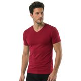 Öts Erkek Modal T-Shirt V Yaka Modal Günün Her Anı İçin (1623) - Bordo - XL