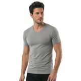 Öts Erkek Modal T-Shirt V Yaka Modal Günün Her Anı İçin (1623) - Gri - XL