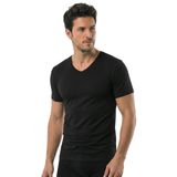 Öts Erkek Modal T-Shirt V Yaka Modal Günün Her Anı İçin (1623) - Siyah - XL