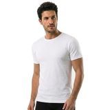 Öts Erkek T-Shirt Kapalı Yaka Yarım Kollu (%100 Pamuk), Beyaz, XXL