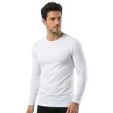 Öts Erkek T-Shirt Uzun Kol (%96 Pamuk -%4 Elastan), Beyaz, L