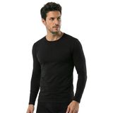 Öts Erkek T-Shirt Uzun Kol (%96 Pamuk -%4 Elastan), Siyah, XXL