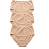 Öts Kadın 3’lü Modal Külot Yüksek Bel High Cut İç Giyim Konforu (4440-3) - Ten - XL