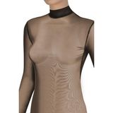 Öts Kadın Atlet Balıkçı Yaka Tül Transparan Bluz (%96 Pamuk - %4 Elastan) - XL - Siyah