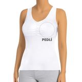 Öts Kadın Atlet Büzgülü Çıkarılabilir Pedli (%96 Pamuk -%4 Elastan), Beyaz, M