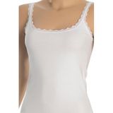 Öts Kadın Atlet İnce Dantel Askılı (%96 Pamuk -%4 Elastan), Beyaz, XL