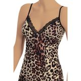 Öts Kadın Atlet Leoparlı (%90 Viskon -%10 Elastan), Siyah, M