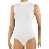 Öts Kadın Kancalı Çıtçıtlı Body Yarım Balıkçı Yaka Sıfır Kol (%96 Pamuk - %4 Elastan) - Beyaz - 2XL