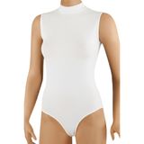 Öts Kadın Kancalı Çıtçıtlı Body Yarım Balıkçı Yaka Sıfır Kol (%96 Pamuk -%4 Elastan), Beyaz, M