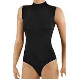Öts Kadın Kancalı Çıtçıtlı Body Yarım Balıkçı Yaka Sıfır Kol (%96 Pamuk -%4 Elastan), Siyah, M
