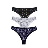 Öts Kadın Külot 3'lü Baskılı Brazilian (%96 Pamuk -%4 Elastan), Renkli, XL