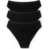 Öts Kadın Külot 3'lü Logolu Bel Lastikli (%96 Pamuk - %4 Elastan) - XL - Siyah
