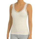 Öts Kadın Pamuklu Atlet Omuz Dantelli Nefes Alan Doku (3110) - 2XL - Ekru