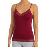 Öts Kadın Pamuklu Atlet V Yaka Dantel Yaka Günlük Klasik Model (3096) - XL - Bordo