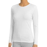 Öts Kadın Pamuklu T-Shirt Bisiklet Yaka Uzun Kol Özel Tasarım (3606) - Beyaz - XL