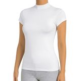 Öts Kadın Pamuklu T-Shirt Yarım Balıkçı Yaka Yarım Kol Günün Her Anı İçin (3604) - Beyaz - XL