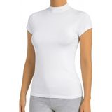 Öts Kadın Pamuklu T-Shirt Yarım Balıkçı Yaka Yarım Kol Günün Her Anı İçin (3604) - Beyaz
