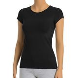 Öts Kadın T-Shirt Yarım Kollu (%96 Pamuk -%4 Elastan), Siyah, L